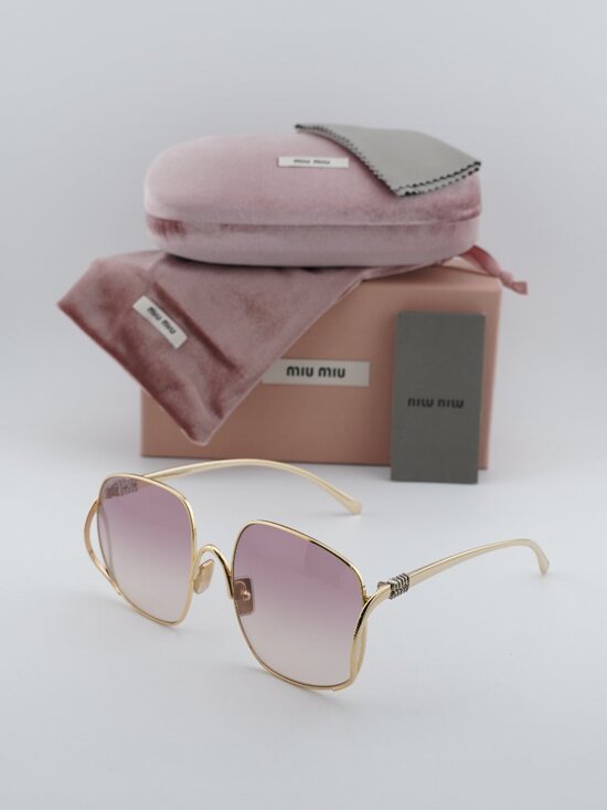 Miu Miu MUA57S 5AK40S Square Sunglasses – Gold\\ Pink main image 9